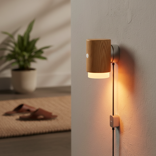 Auto LED USB Magnetic Wood Wireless Night Light Corridors Porch Lights PIR Motion Sensor Wall Light Cabinet Lamp